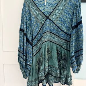 Intimately free people blue flowy top